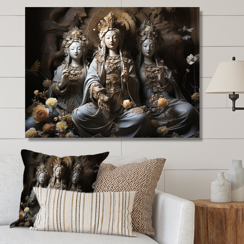 «Imperial Mystical Guardians» - reproduction, H 30 po x l 40 po x P 1,5 po, Toile tendue
