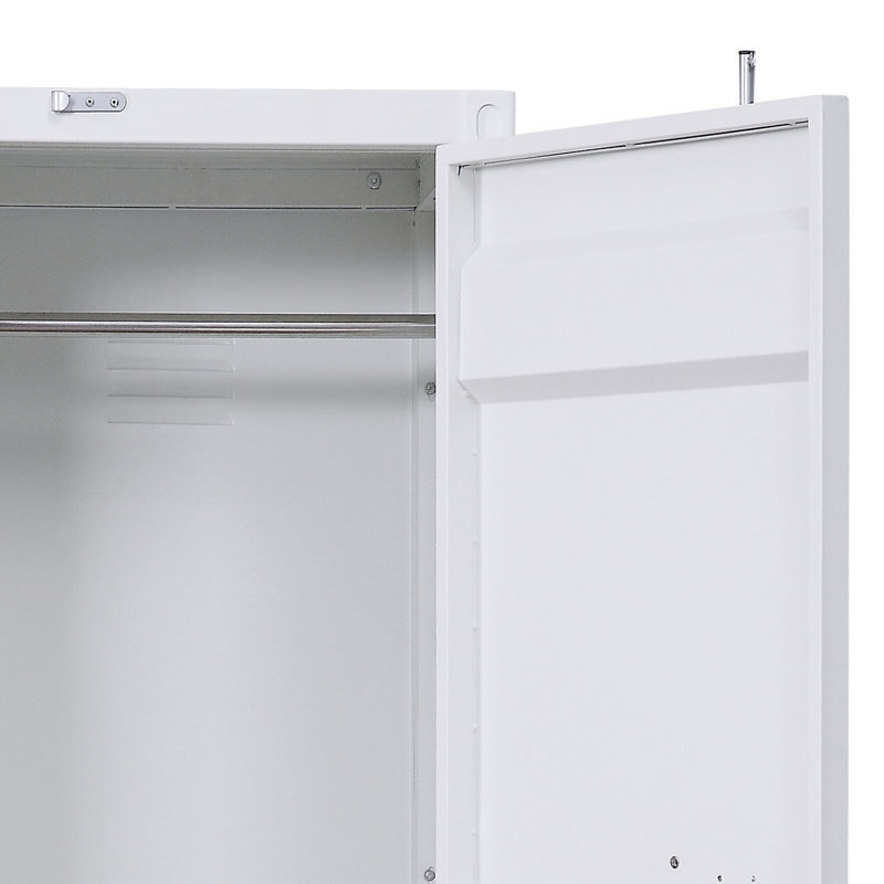 Garde-robe avec serrure de contenant pleine longueur, Blanc
