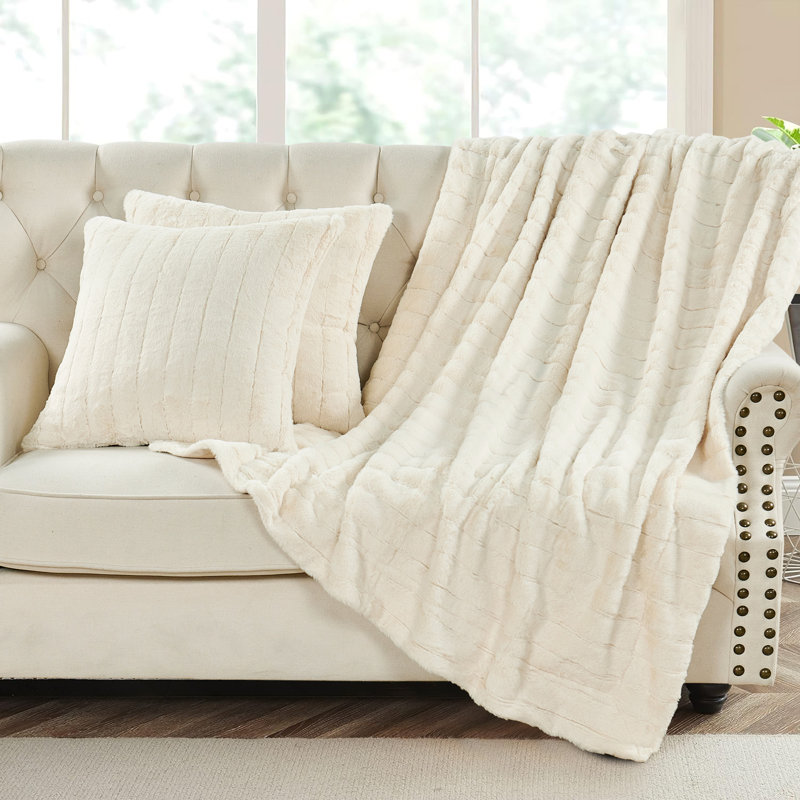 Throw Blanket, Antique White, 152.4cm x 203.2cm