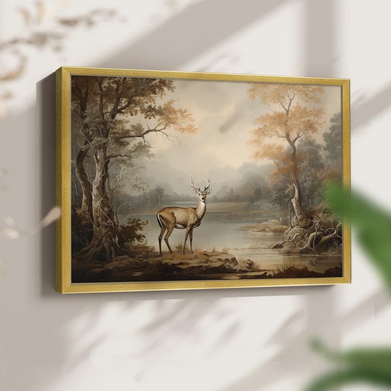 Faune, série XXIV, reproduction encadrée, H 8 po x l 10 po, Or