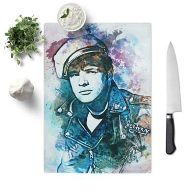 Glass Marlon Brando in Abstract Chopping Board