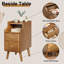 Table de chevet étroite, table de chevet en bois massif avec 2 tiroirs, table de chevet moderne en noyer du milieu du siècle, petite table d'appoint avec étagère de rangement ouverte pour chambre à coucher (10 pouces)-967587617-971301252