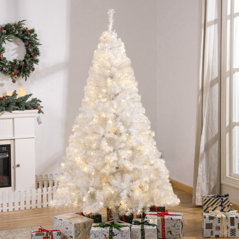 6' Tall Prelit Christmas Tree Douglas Fir Artificial Christmas Tree With Realistic Branches, 250 Warm White LED Lights And 1000 Tips