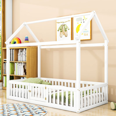 Leoti Twin Wooden House Bed