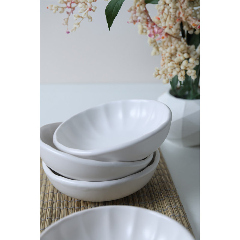 Latitude Run Aravinthan 100% CERAMIC STONEWARE Salad Bowl, White