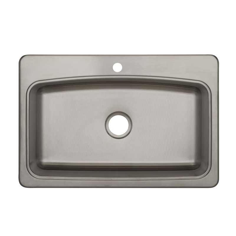 22.0625 " L Drop-In Single Bowl Stainless Steel Kitchen Sink, 1