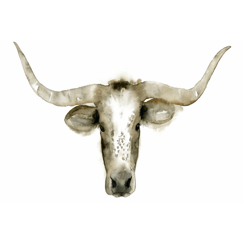 Longhorn Steer I - Wrapped Canvas Print, 51cm H x 76cm W