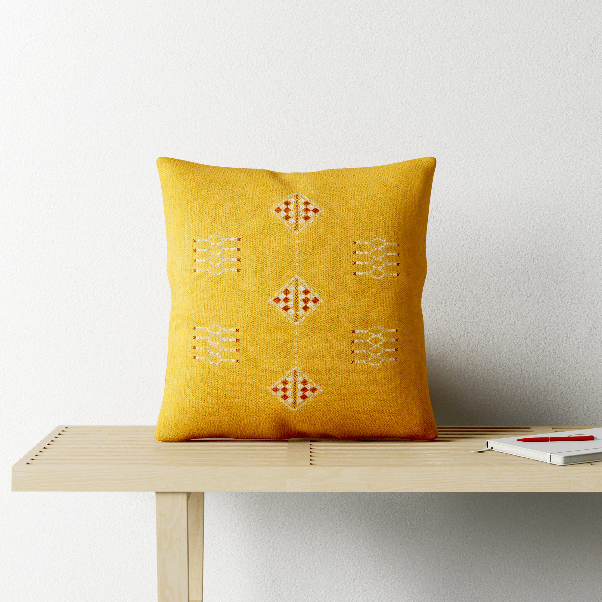 Jaipur Living Nufisa Handmade Yellow And White Pillow (22"), Down
