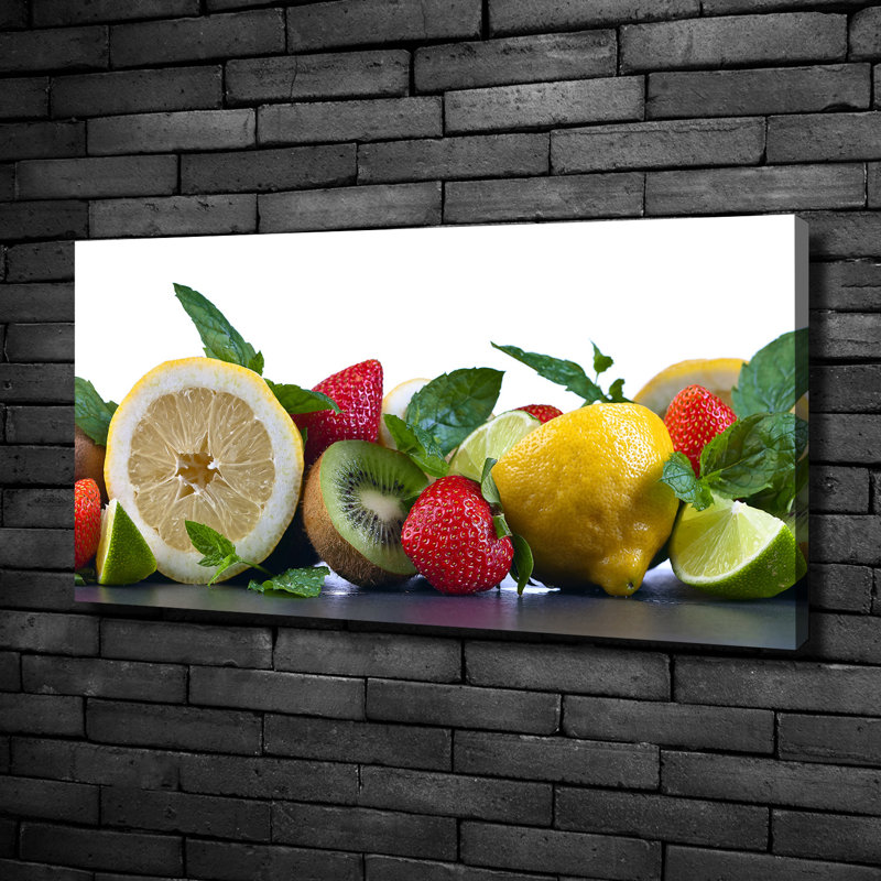 Fruits And Vegetables - No Frame Print on Glass, 50cm H x 100cm W x 2cm D, Canvas
