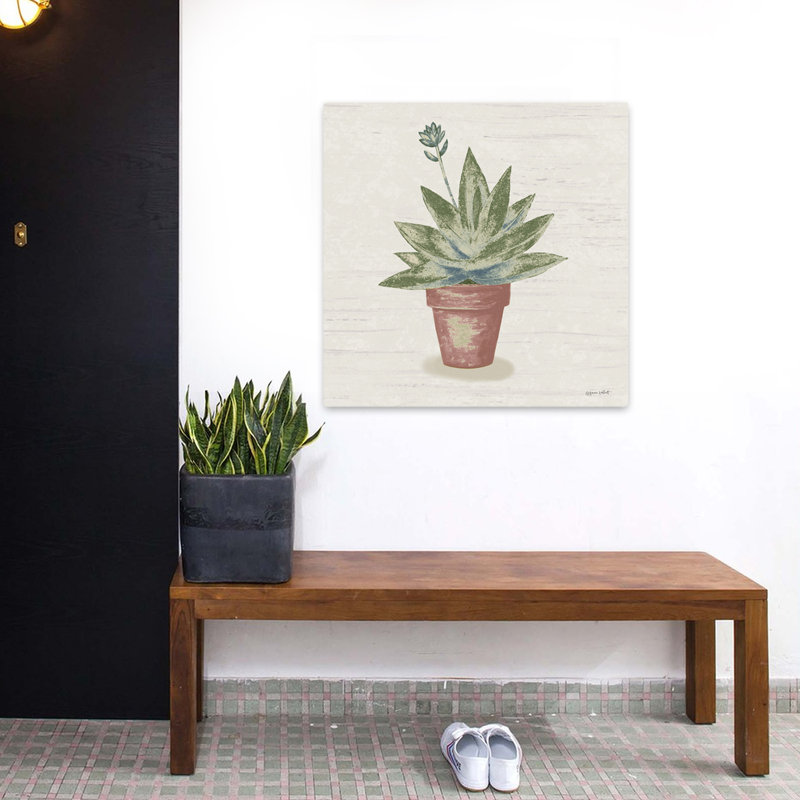 Blooming Succulent Ii, art contemporain, H 32 po x l 32 po