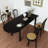 Black Half-circle Solid Wood Dining Table-1826481954