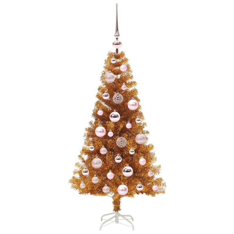 vidaXL Christmas Tree with 150 LEDs with Stand Gold PET, 3.94 ft