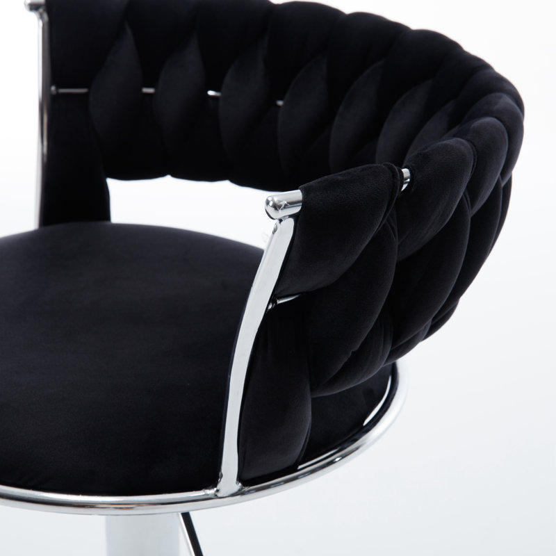 Ensemble de 2 tabourets pivotants à hauteur réglable, Argent argent, Noir, noir, noir, noir