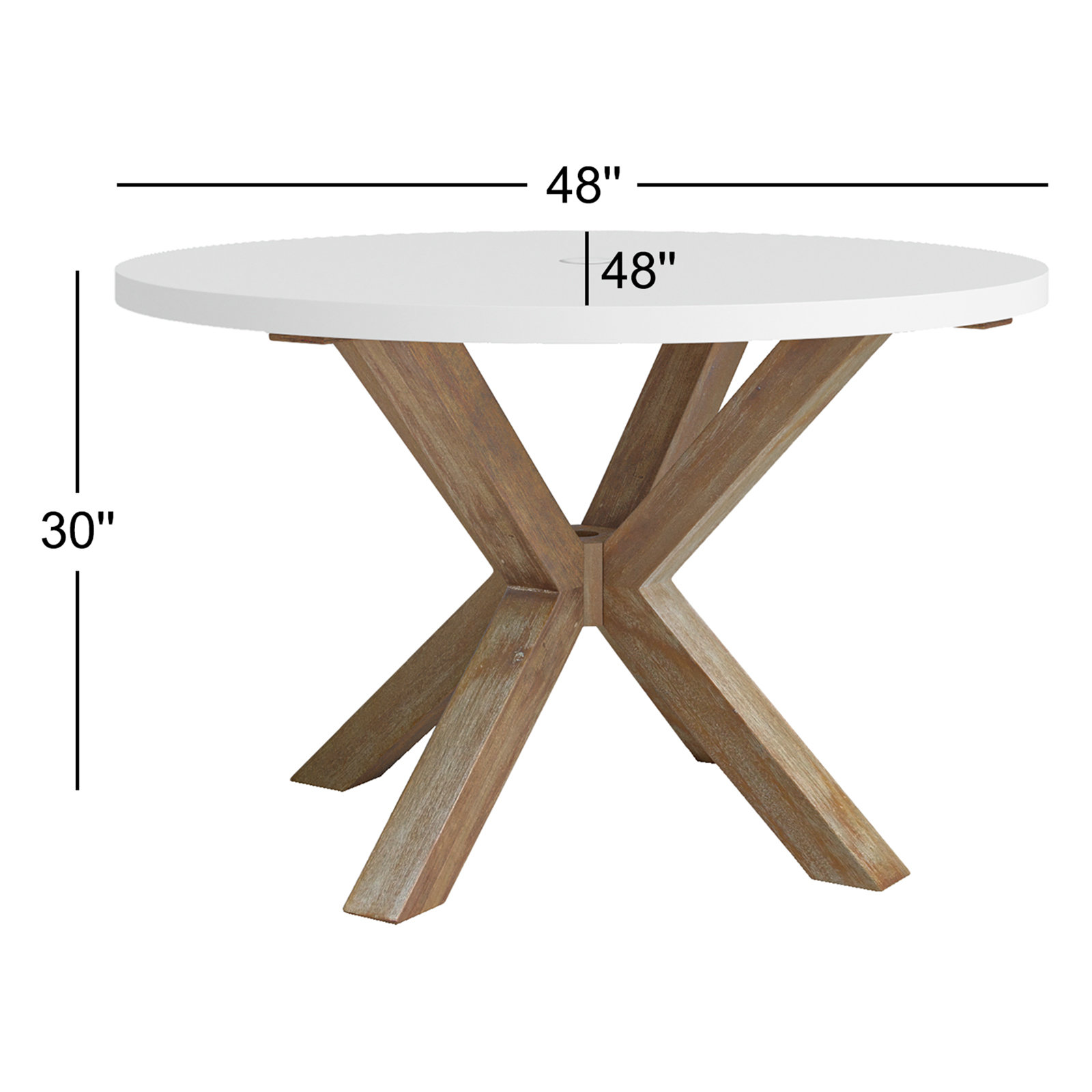 Fleur 48" Eucalyptus Patio Dining Table