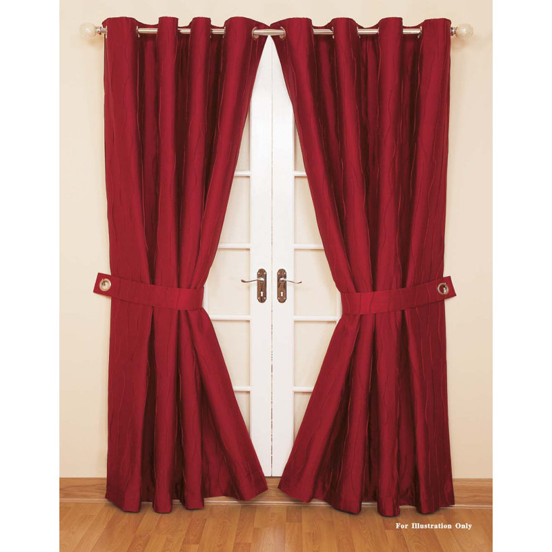 Panneaux de rideaux à oeillets isolants et occultants de chambre unie Maglione, Rouge