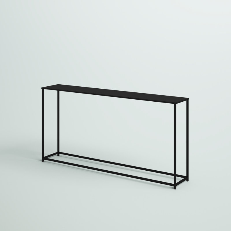 Pangea Home Weidler Miley Console Table- Metal Console Table – Modern Slim Entryway & Sofa Console in 56" Width- Black Metal Console