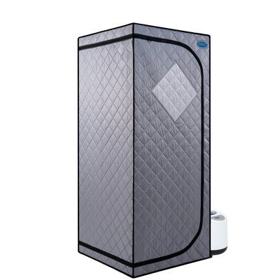 Portable Steam For Home - Personal Spa Delight. Grey. 2.2L Generator. 150F Max Heat. Approved. Remote Controlled With Timer. Foldable Chair. Waterproof & Heatproof Material. Easy Installation