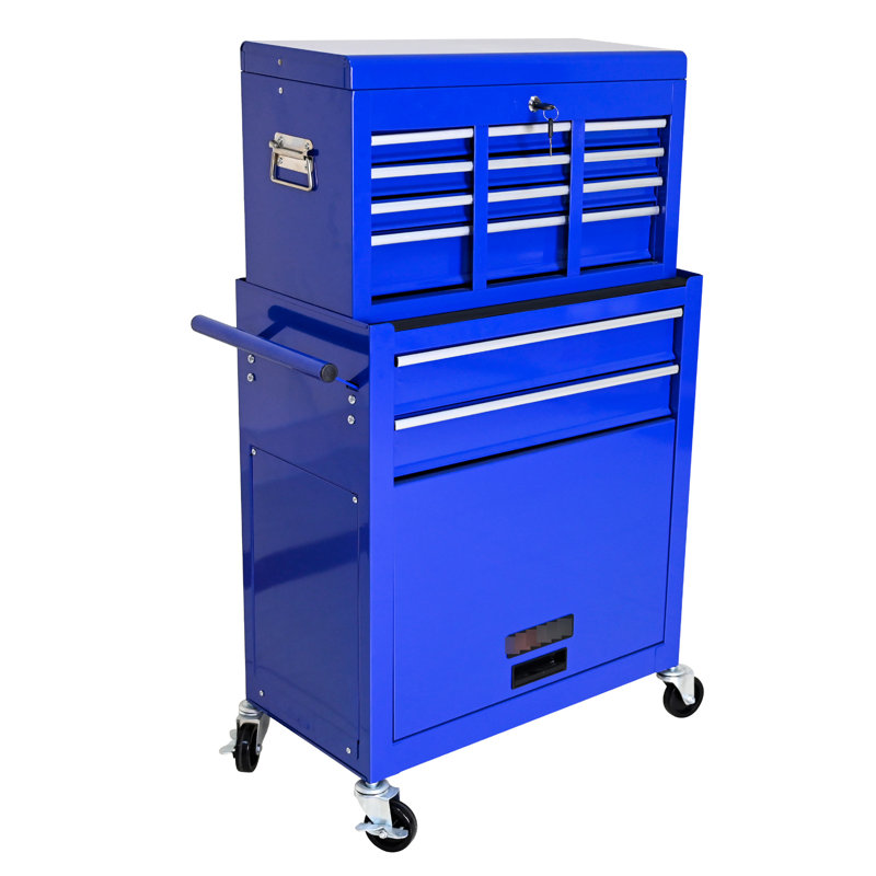 Boîte de rangement pour 8 outils - Armoire de rangement bleue pour outils de construction et mobilité