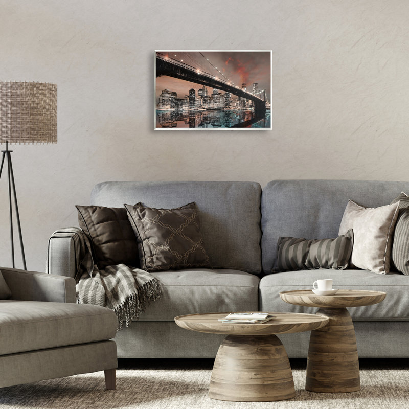 «Bridge Cityscape View», art mural par CAD Designs, H 13 po x l 19 po