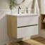 Meuble-lavabo mural simple avec lavabo en céramique Caryll, armoire de rangement moderne avec charnières à fermeture en douceur DTC, pour salle de bain, appartement et hôtel-815650064-808778445-833645116
