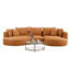 Canapé modulaire en cuir courbé de 128 po avec méridienne et 7 coussins-1191290806-1191290804