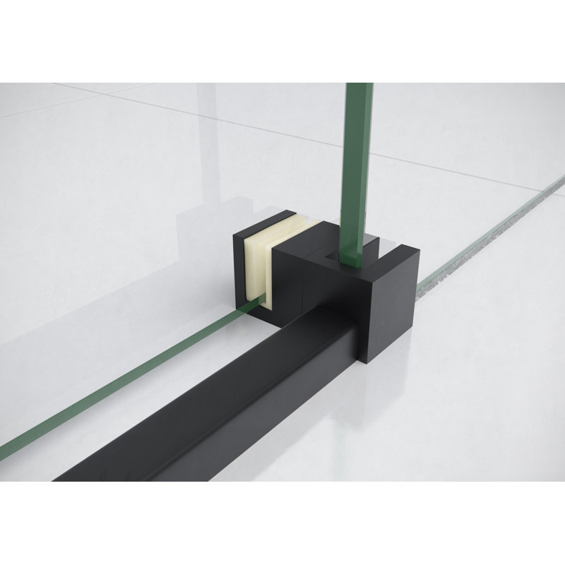 Astro 64 - 68 in. x 78 in. Fully Frameless Glass Sliding Shower Door, Matte Black