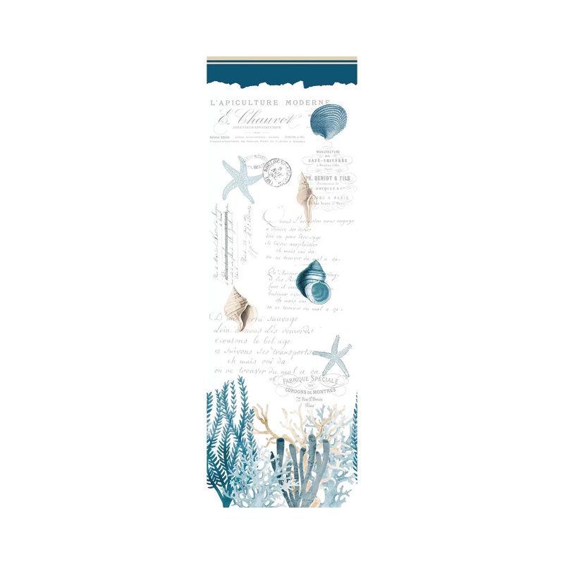 Coral Cove Blue by Kimberly Allen - Wrapped Canvas Panoramic Print, 91.44cm H x 30.48cm W x 1.91cm D