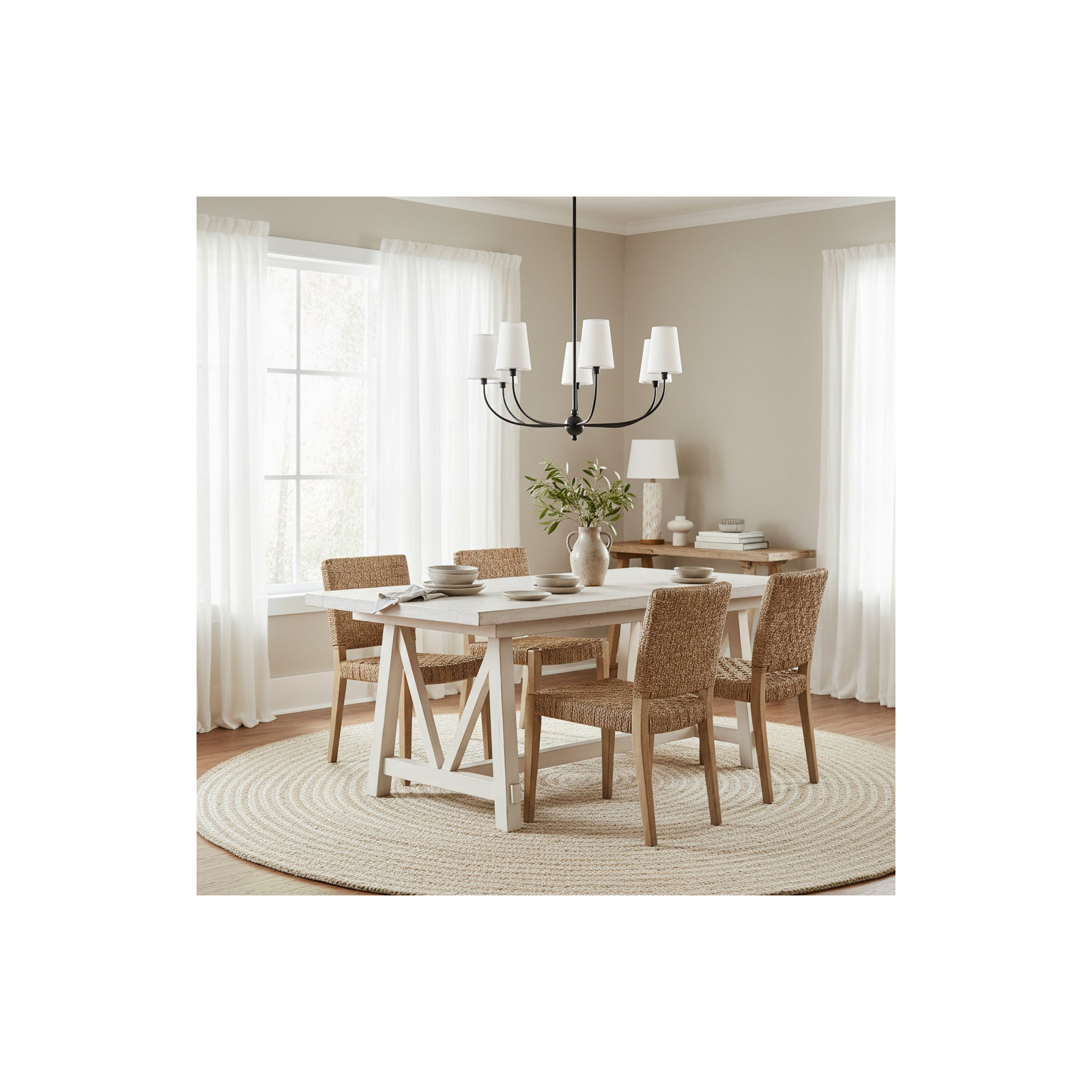 Barrone Chandelier, Matte Black