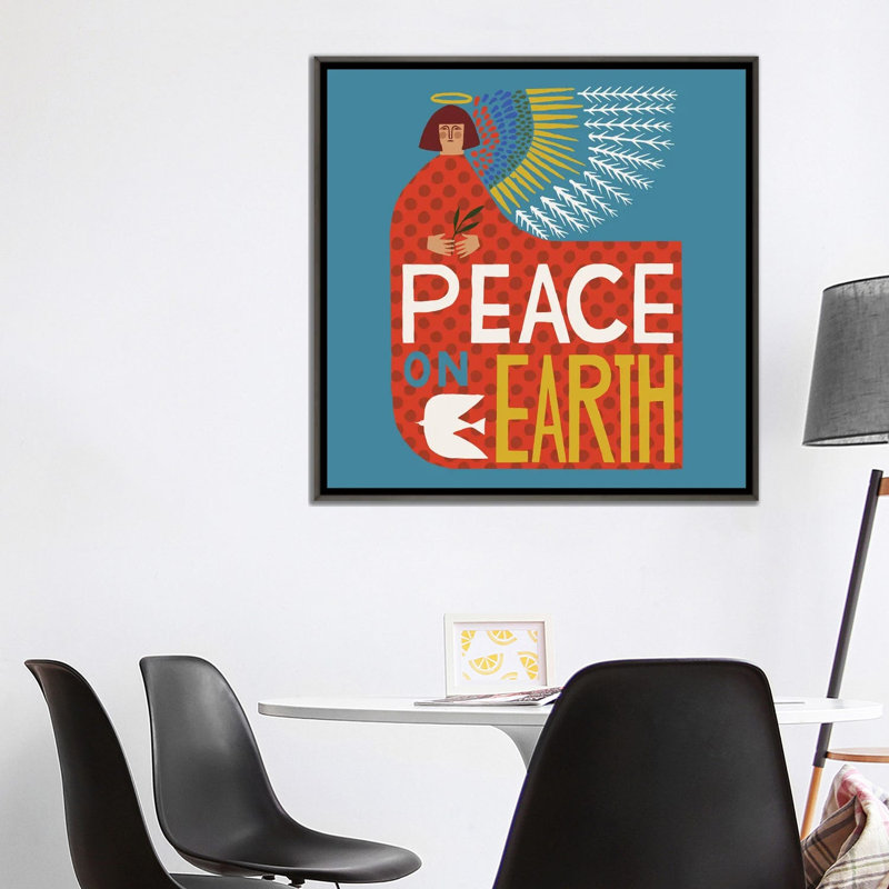 Peace Peace - reproduction d'art murale - toile encadrée, Gris, H 37 po x l 37 po, Impression encadrée sans passe-partout