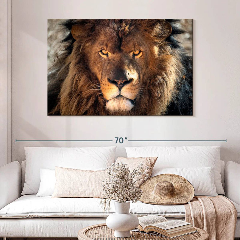 Tough Lion Head, 32" H x 48" W