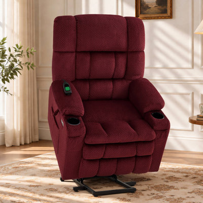 Fauteuil inclinable électrique à deux moteurs avec massage et chaleur, position infinie, revêtement en tissu