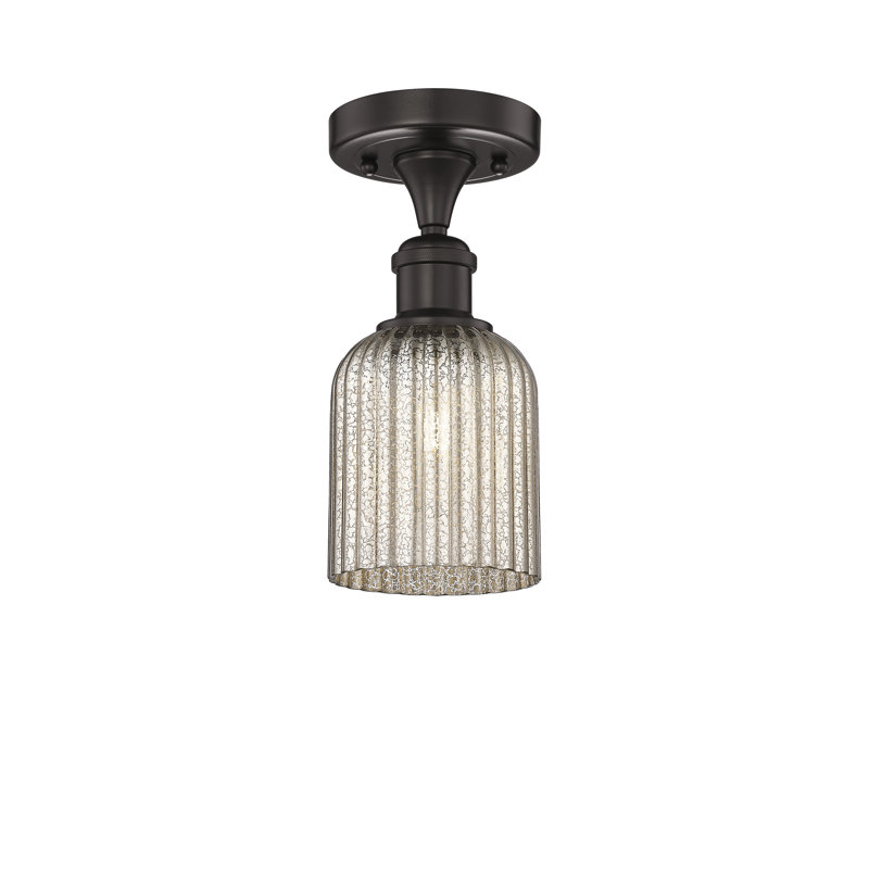 Edison - Adriena - Plafonnier semi-encastré 5 "1 lumière, Bronze frotté à l'huile, Metallic Grey