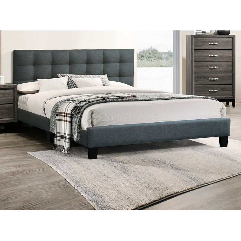 Base de lit plateforme, lit moderne avec tête de lit pour la chambre à coucher