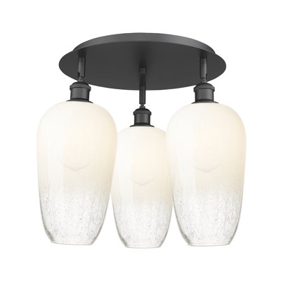 Ballston - Brookhaven Flute - 3 Light Flush Mount