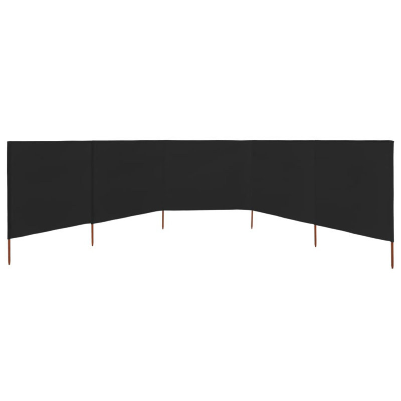 Braud Wood Folding Room Divider, Black, 150cm H x 1200cm W