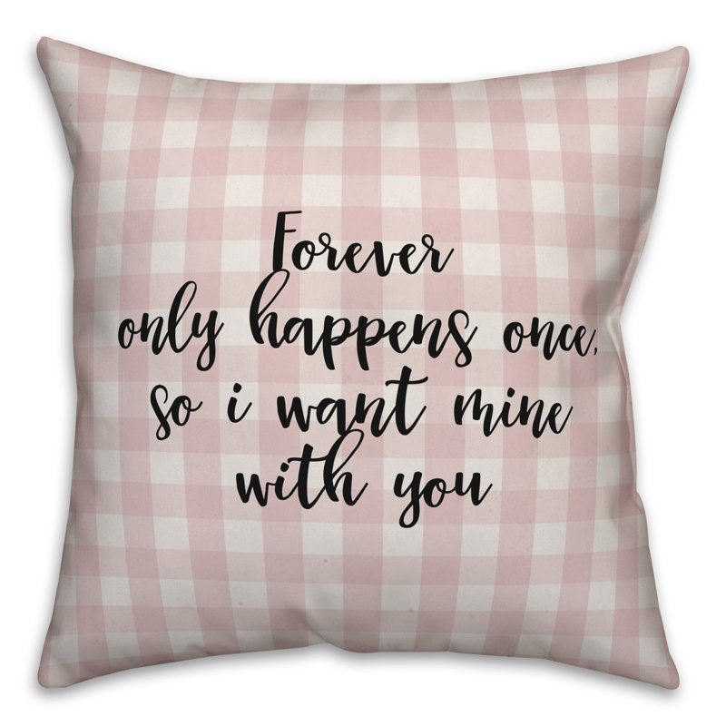  Coussin Forever Only Happens Once, Rose / Noir, Coussin décoratif