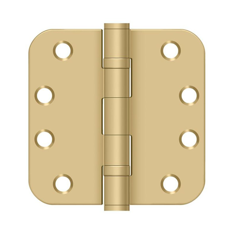 Charnière à billes Deltana S44R5HDB4 4 po x 4 po x 5/8 po, HD, roulement à billes en laiton brossé, Laiton brossé, Acier