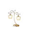 Lampe de table 17,25 "en or rose à 2 fleurs Bell Glam