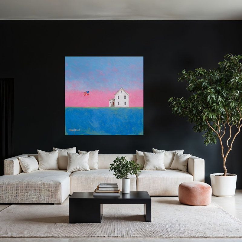 Echoes I, art abstrait contemporain, paysage, H 48 po x l 48 po