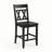 Savannah Solid Wood Counter Height Barstools In Black Finish, Set of 2-753937823