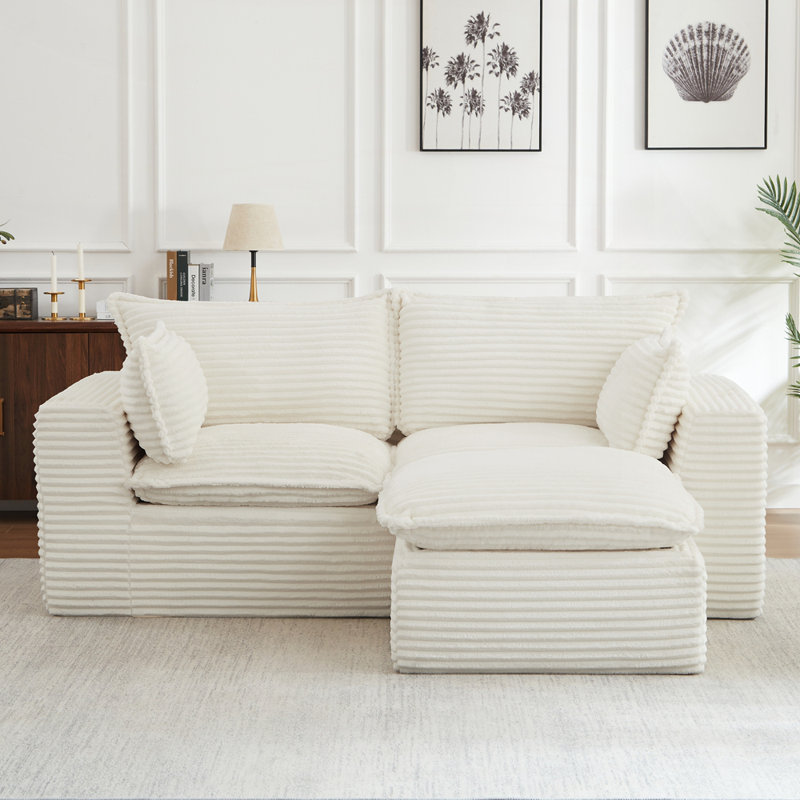 Canapés modulaires désossées, canapés désossés en nuage avec repose-pieds pour le salon, canapés modulaires modernes, confort et style surdimensionnés