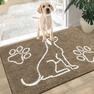  IM HOME Durable Chenille Absorbent Outoor Doormat 30 x 48,  Muddy Washable Door Mats for Dog Non Slip Heavy Indoor Doormat Soft Front  Inside Doormat for Entryway, Mud Dog Paws, Patio