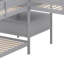 Lit superposé triple en L avec tiroirs, lit superposé simple en bois avec bureau-126097270