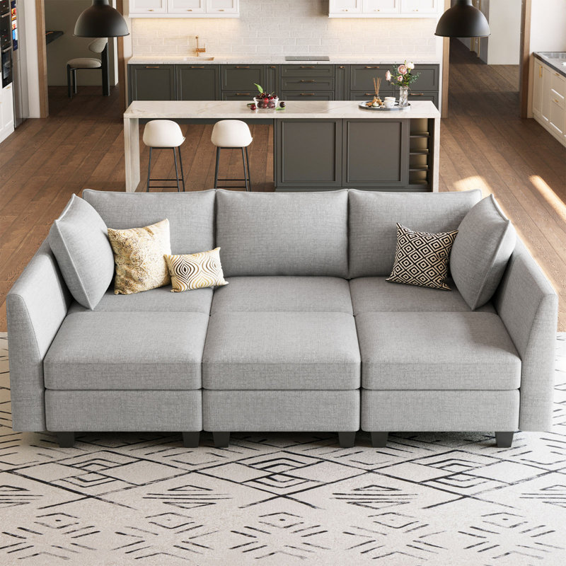 Aurora Chenille Sofa Bed Storage Sleeper Convertible Modular Sofa Sectional Couch With Detachable Washable Cushion For Livingroom Bedroom