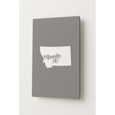 Missoula, ma douce demeure — Silhouette de l'État du Montana — Portrait mural en métal