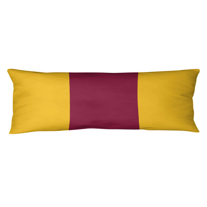 Oreiller de corps en polyester / polyester Arizona Football Stripes, Mississippi Rebellion, Jaune / milieu marron