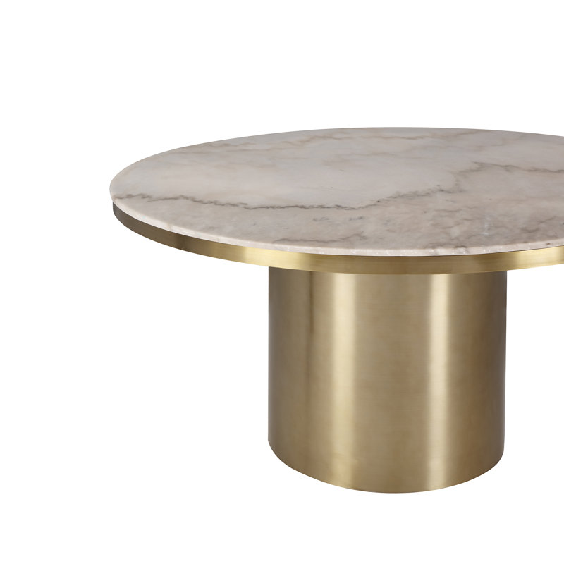 Camden Round Marble Dining Table, 55.12" L x 55.12" W