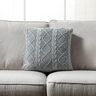 Cable Knit Decorative Light Gray Throw Pillow
