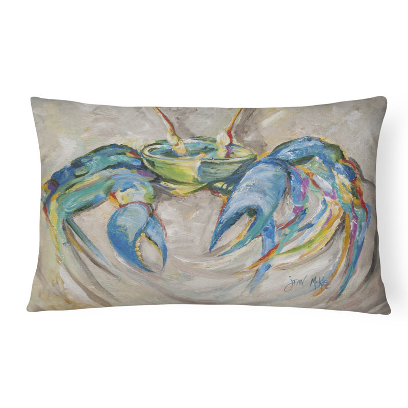 Coussin intérieur/extérieur bleu/gris crabe