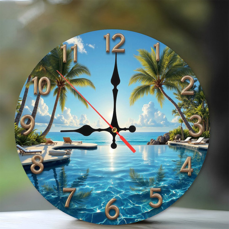 Horloge murale de plage tropicale
